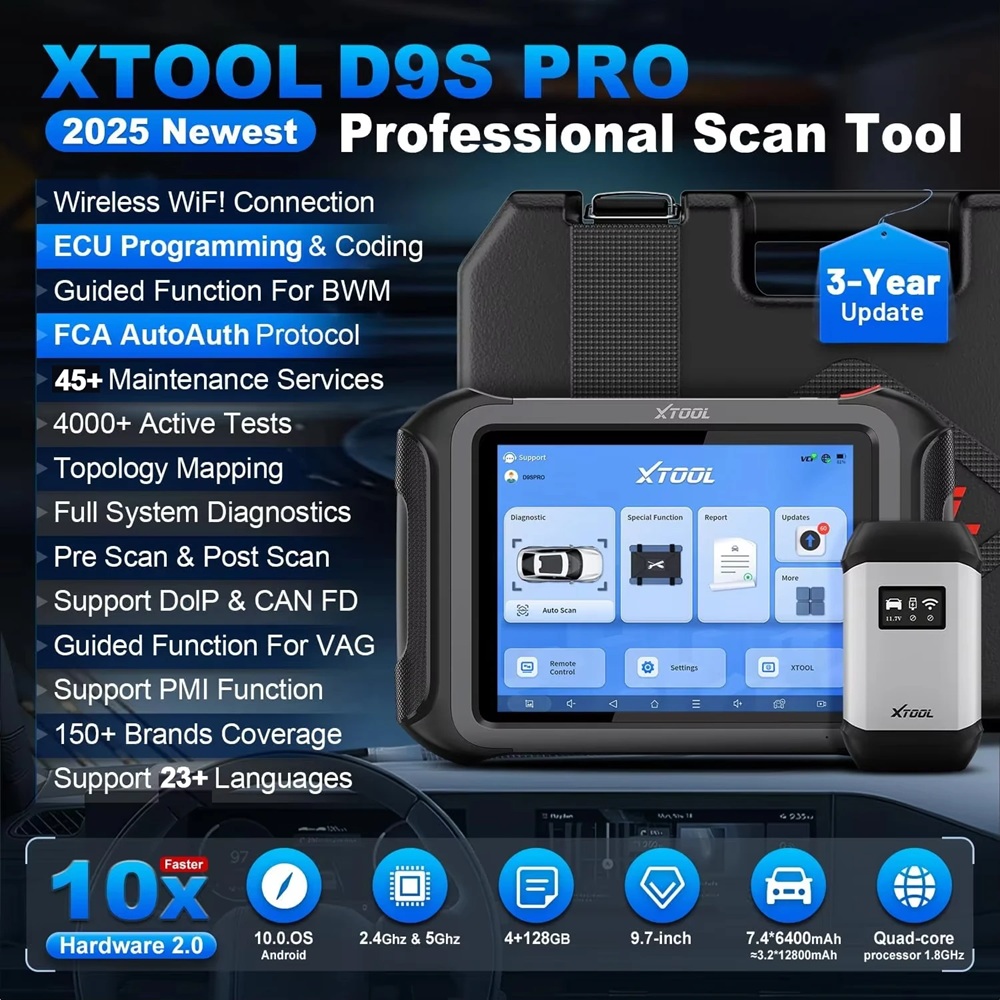 ماسح تشخيصي للسيارات XTOOL D9S - مراجعة Car Diagnostic Tool وسعره